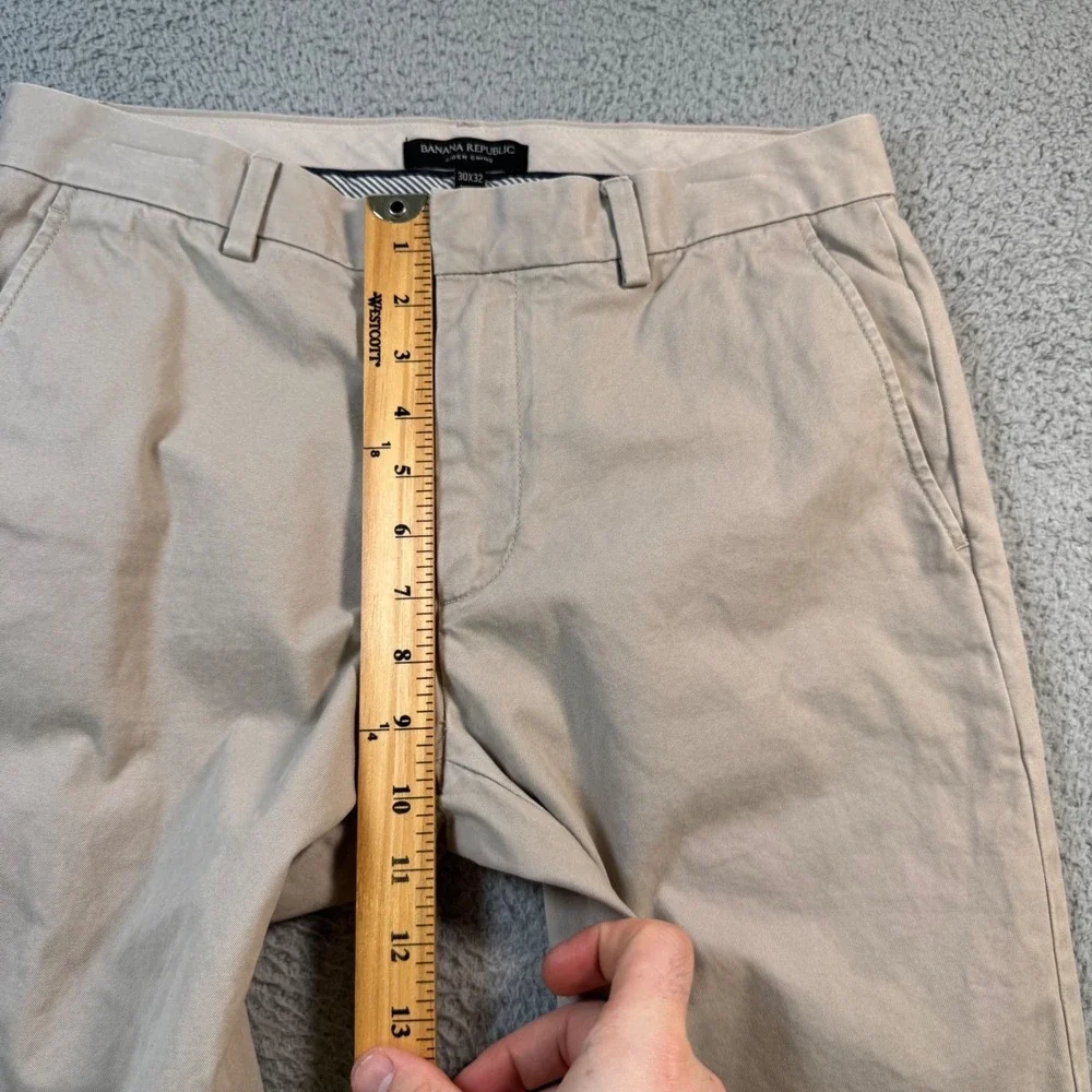 Banana Republic Aiden Chino Pants Mens 30x30 Khaki Beige‎ Slim Fit Cotton